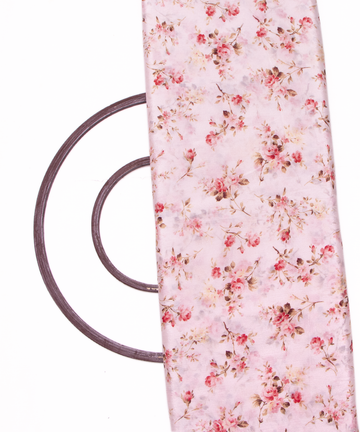 White Colour Digital Floral Print Viscose Chinon Silk Fabric